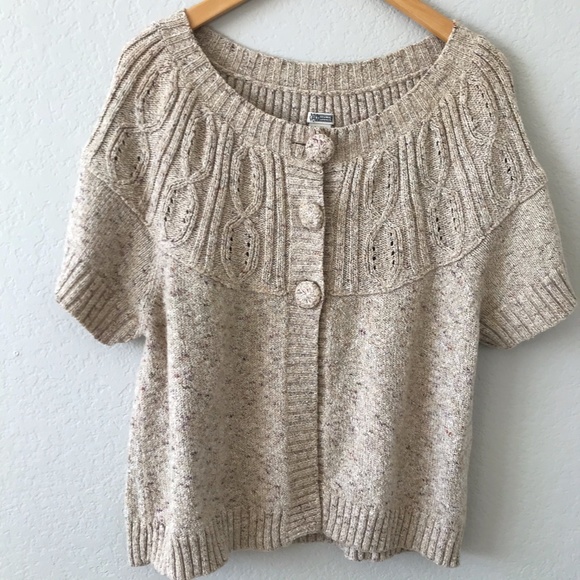 Route 66 Sweaters - ROUTE 66 Knit Short Sleeve Button Cardigan Sweater